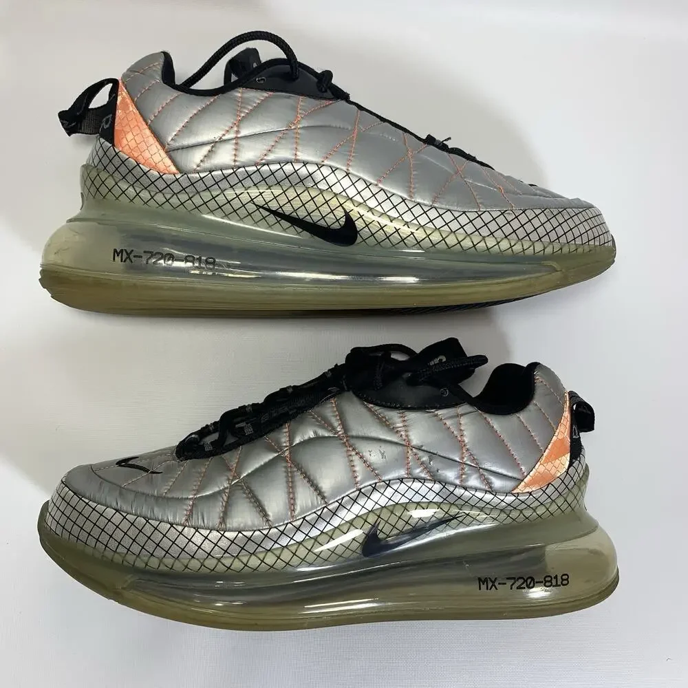 Nike Air Max MX 720-818 BV5841-001 Mens Size 8 Silver Black No Insoles